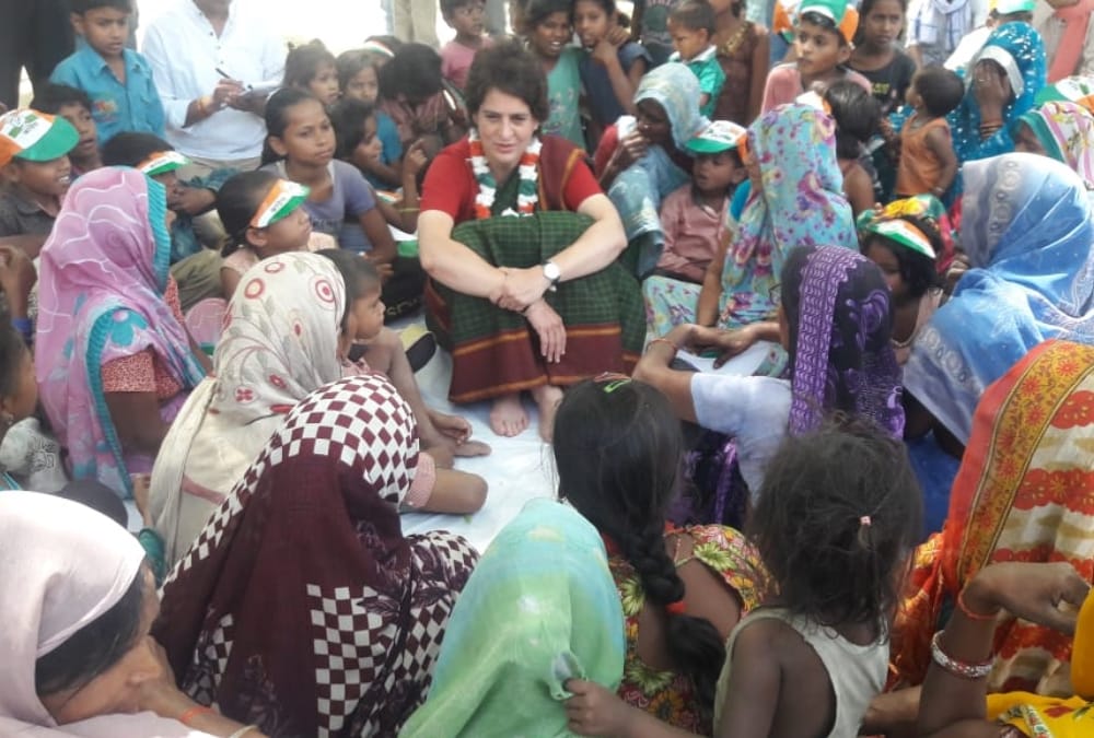 Priyanka Gandhi Vadra visits the villages of Amethi.