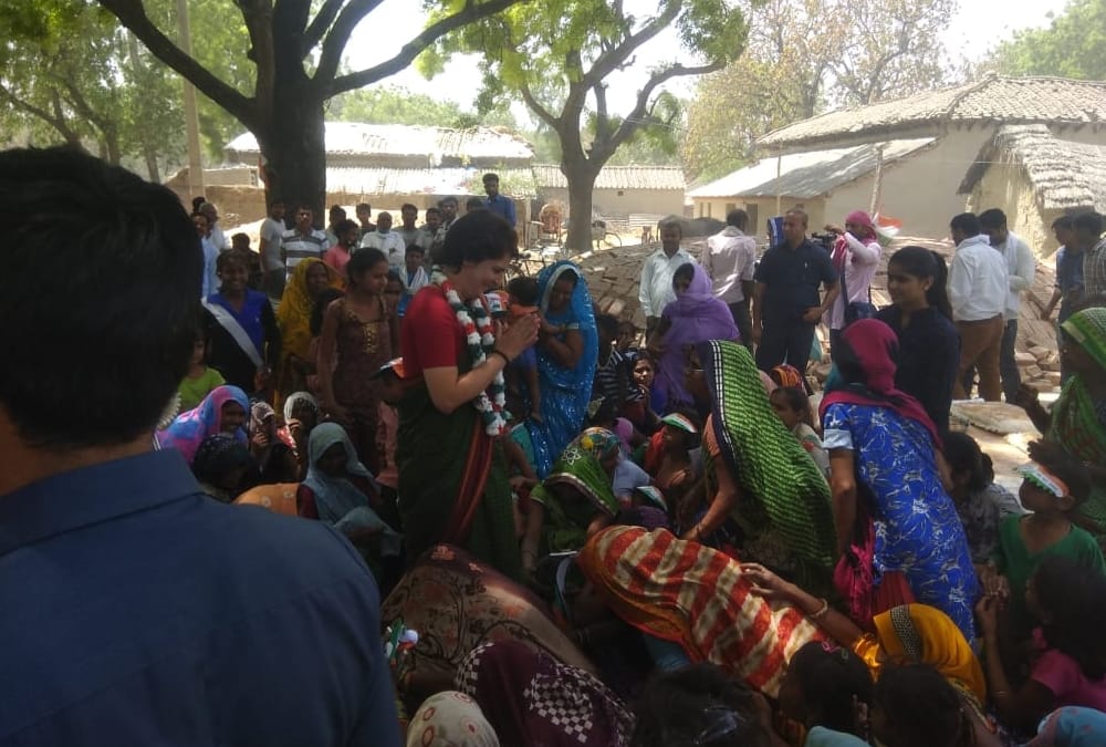 Priyanka Gandhi Vadra visits the villages of Amethi.