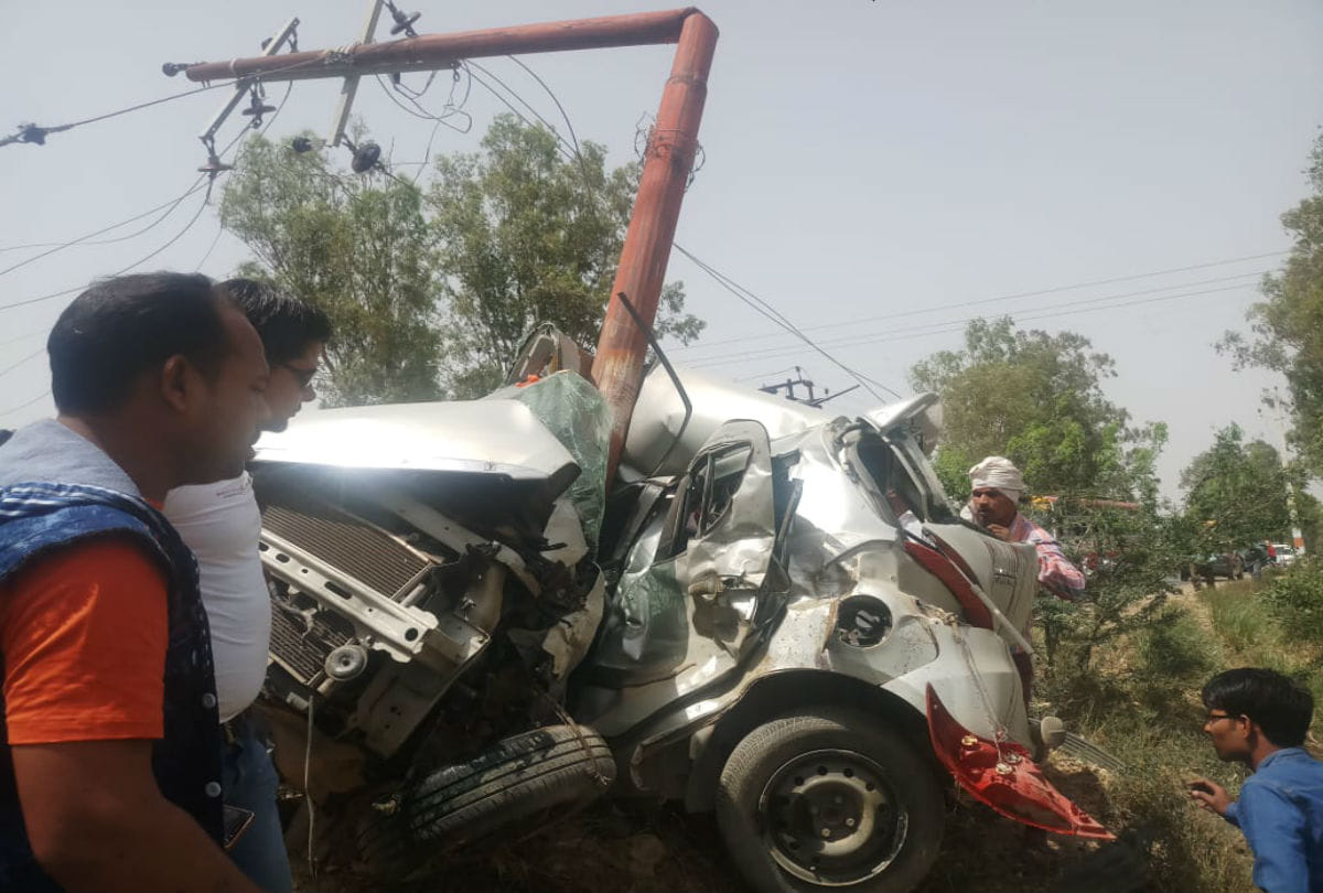 three youth dies in car accident after tire burst in firozabad