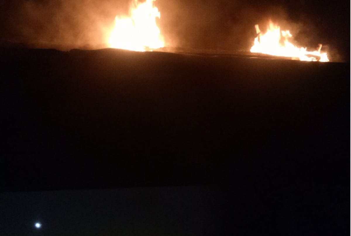 fire broke out in AC janrath bus in raebareli