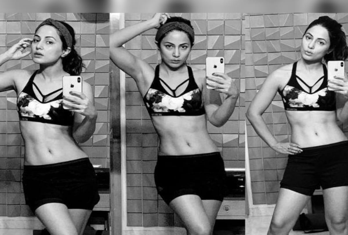 Hina Khan looks stunning in gym look as she shows off her perfect abs
