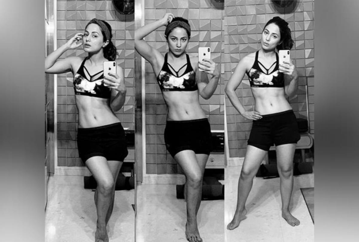 Hina Khan looks stunning in gym look as she shows off her perfect abs