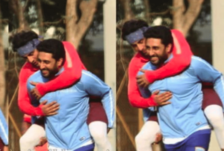 abhishek bachchan and ranbir kapoor playing football