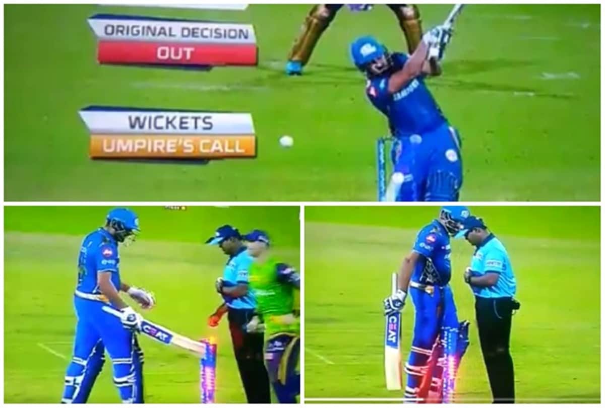 IPL 2019: Rohit sharma misbehave with umpire after giving out vs Kolka Knight Riders