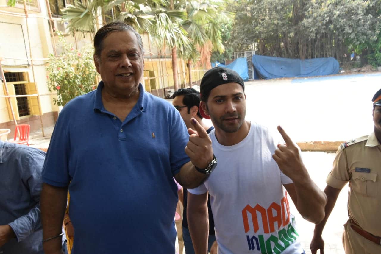 Varun Dhawan wins heart for helping an old lady climb the stairs during Lok Sabha Election 2019