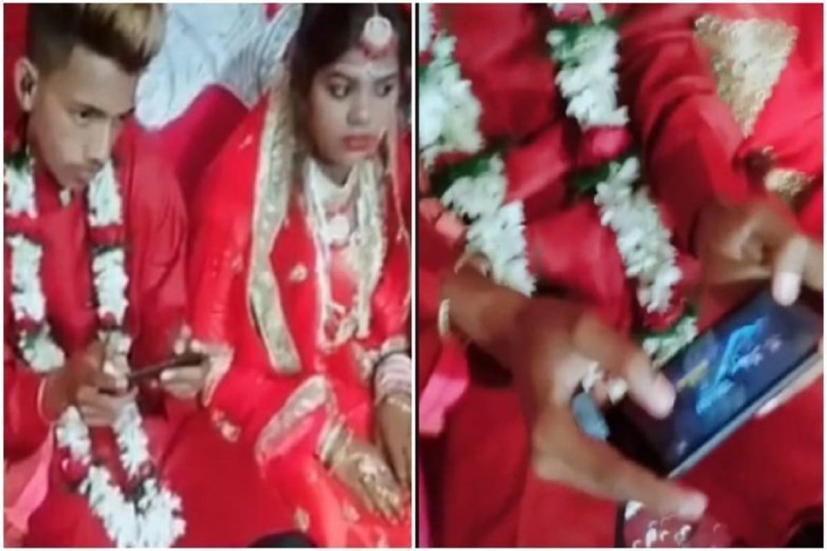 Groom plays pubg game at his wedding,