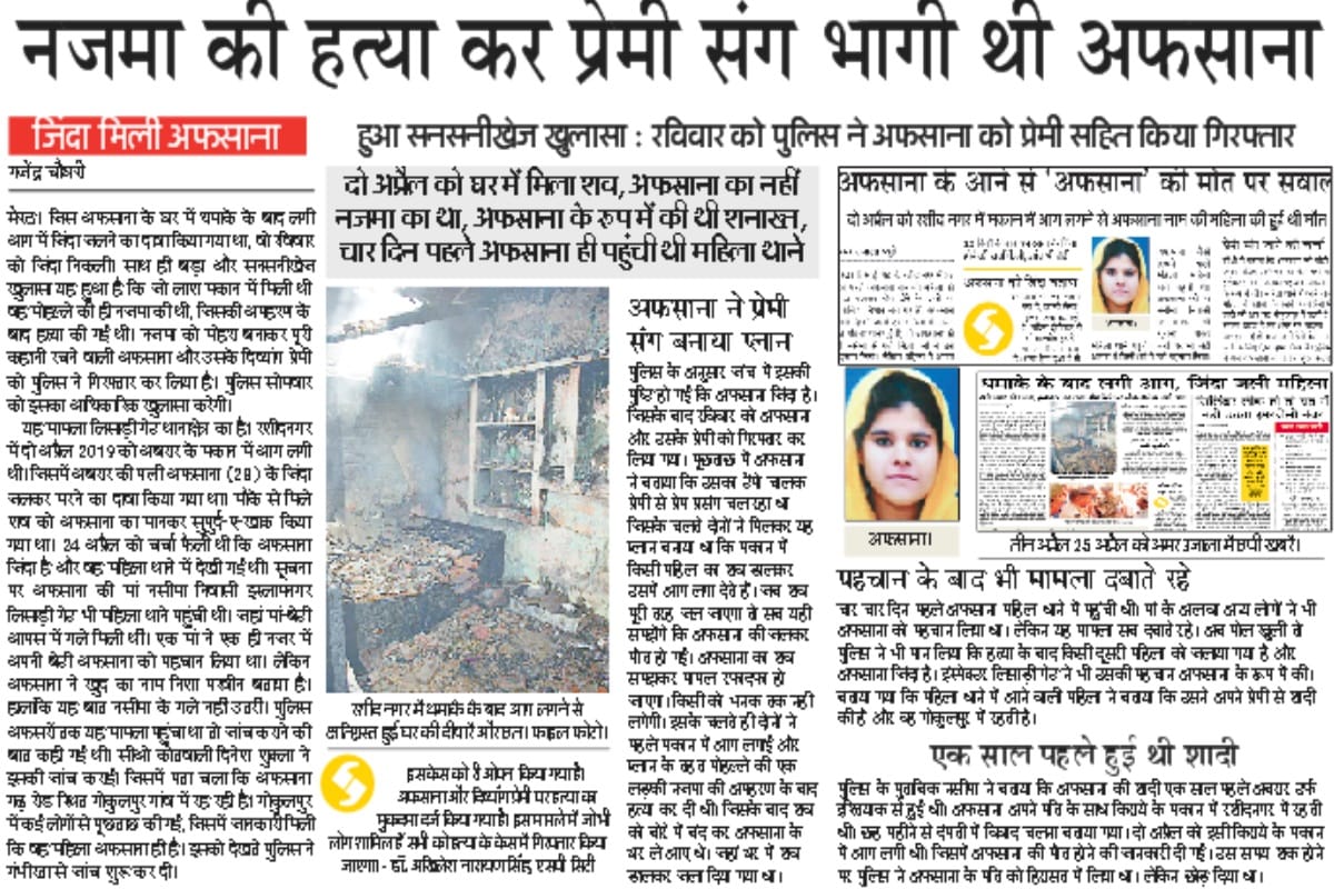 Meerut woman burnt her friend alive for lover, police arrested the accused