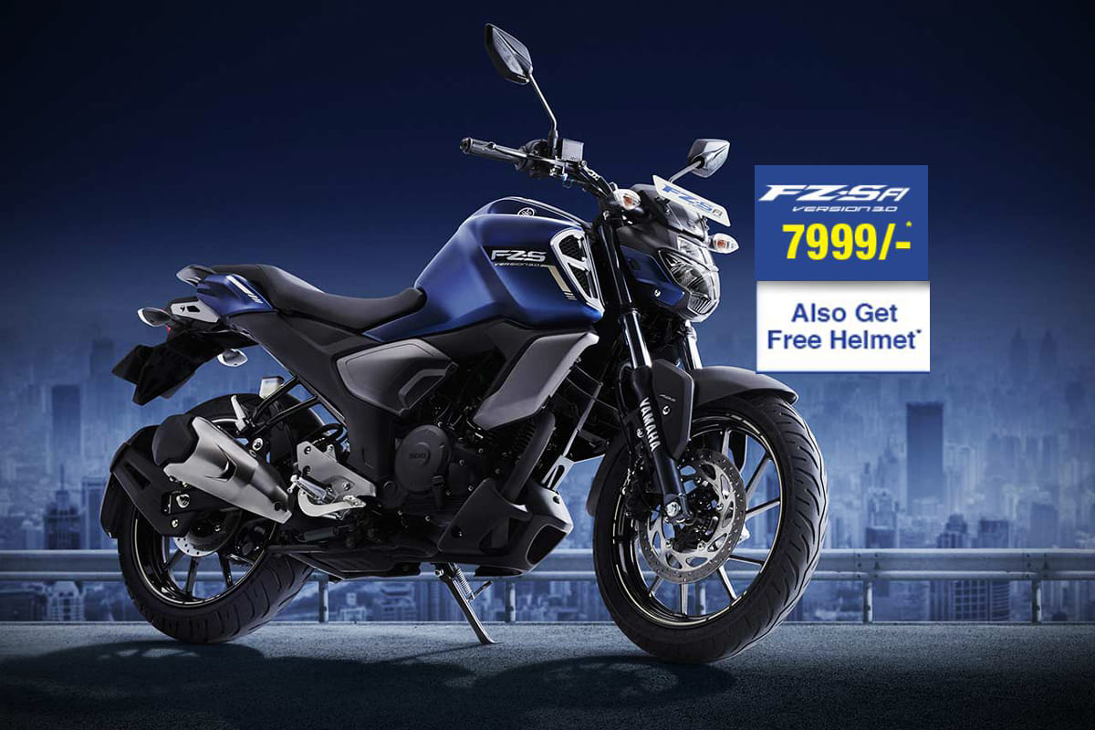 Pay 7999 and take home Yamaha FZS here is low down payment offer