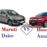 Maruti Suzuki Dzire Vs Honda Amaze India