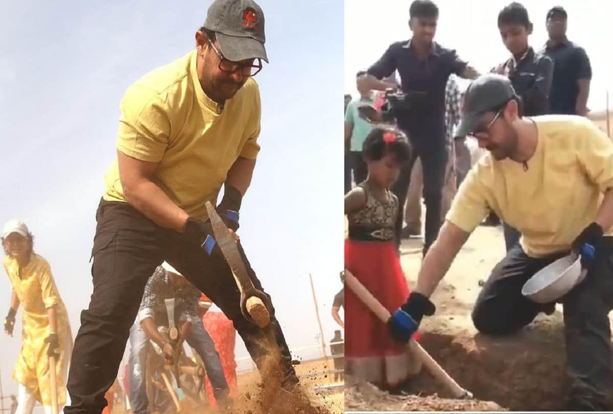 aamir khan digg a land for water pipeline on labour day