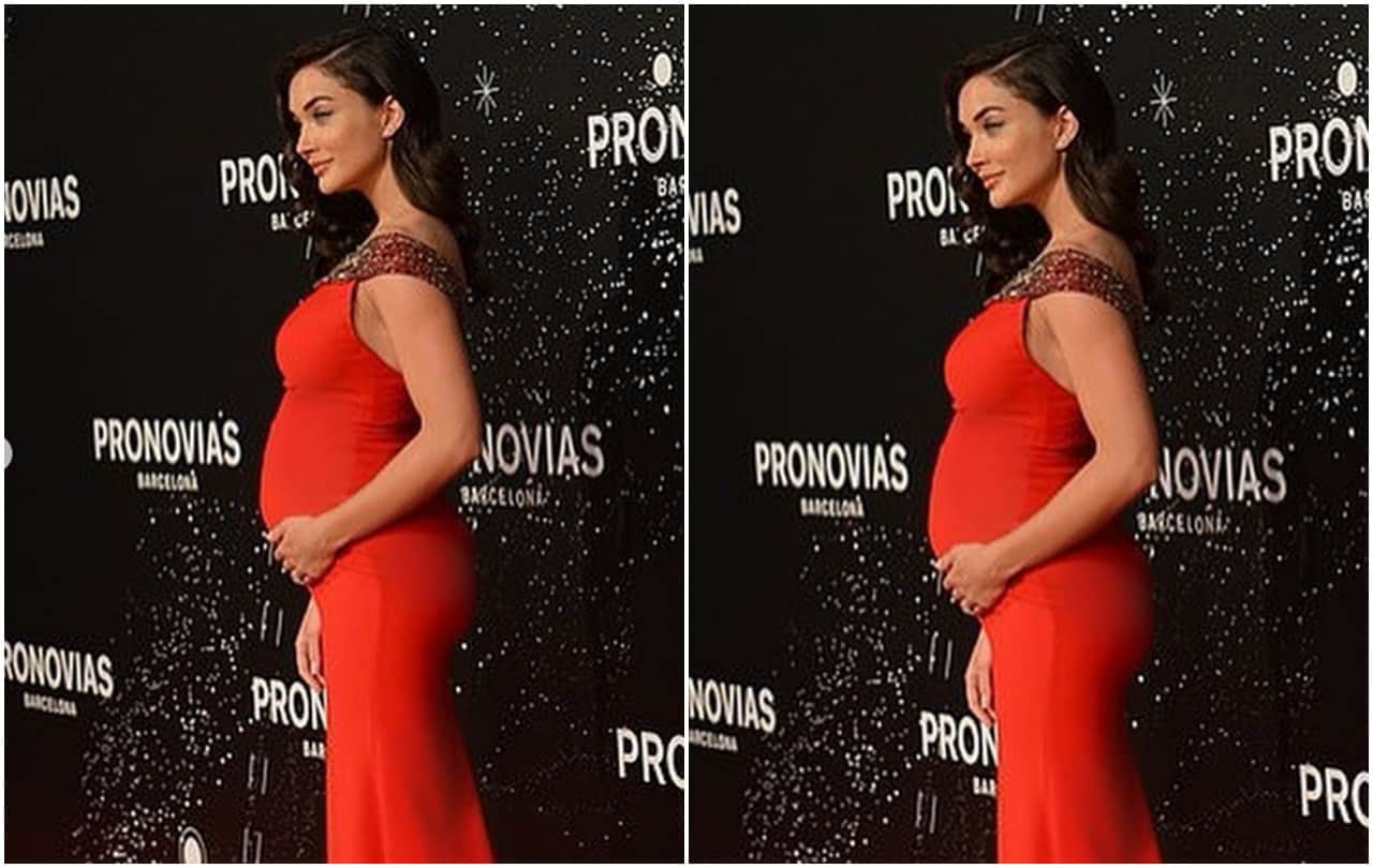 Amy Jackson flaunts her baby bump in fashion week