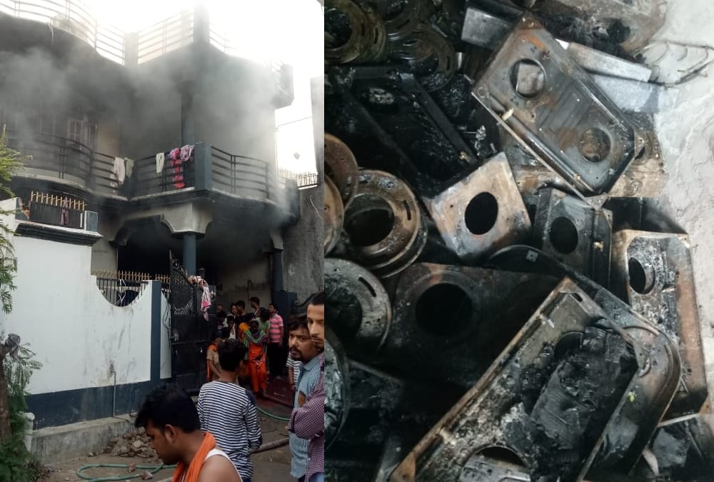 Pics of fire in a go down in Indira Nagar.