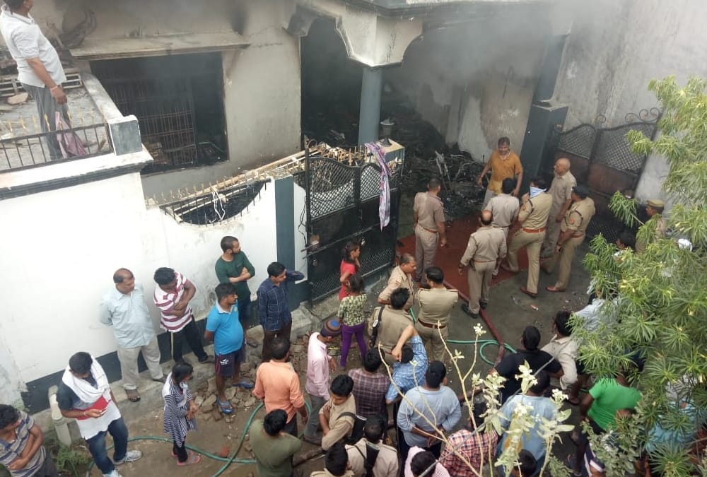 Pics of fire in a go down in Indira Nagar.