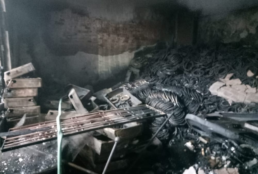 Pics of fire in a go down in Indira Nagar.