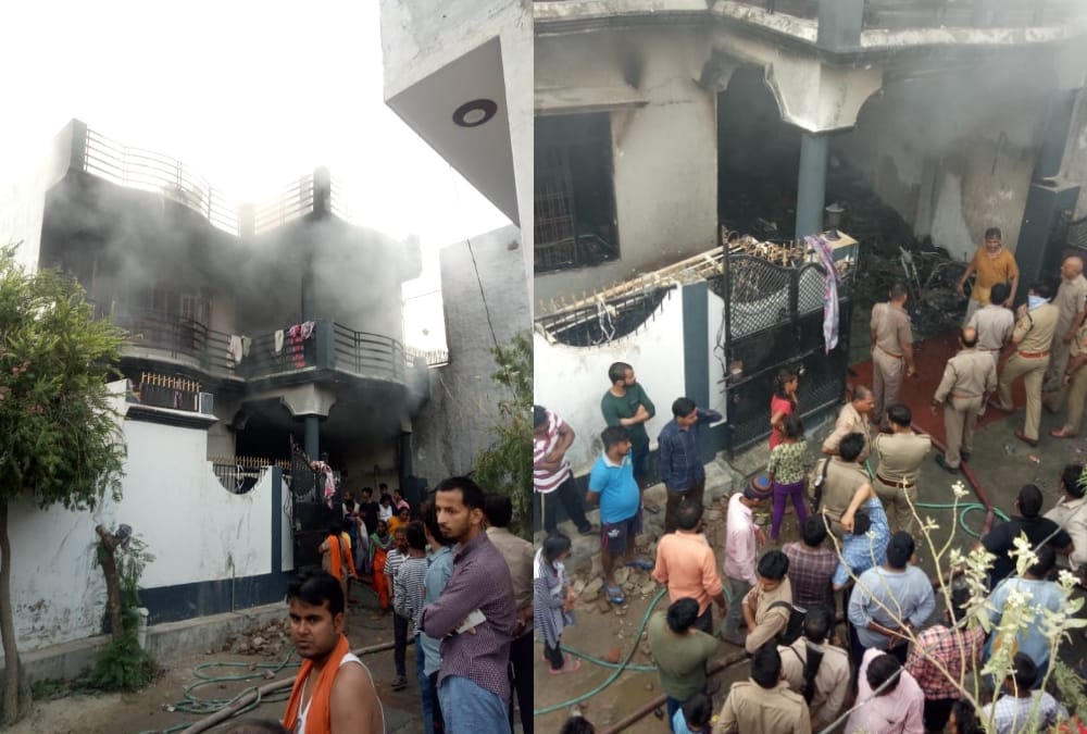 Pics of fire in a go down in Indira Nagar.
