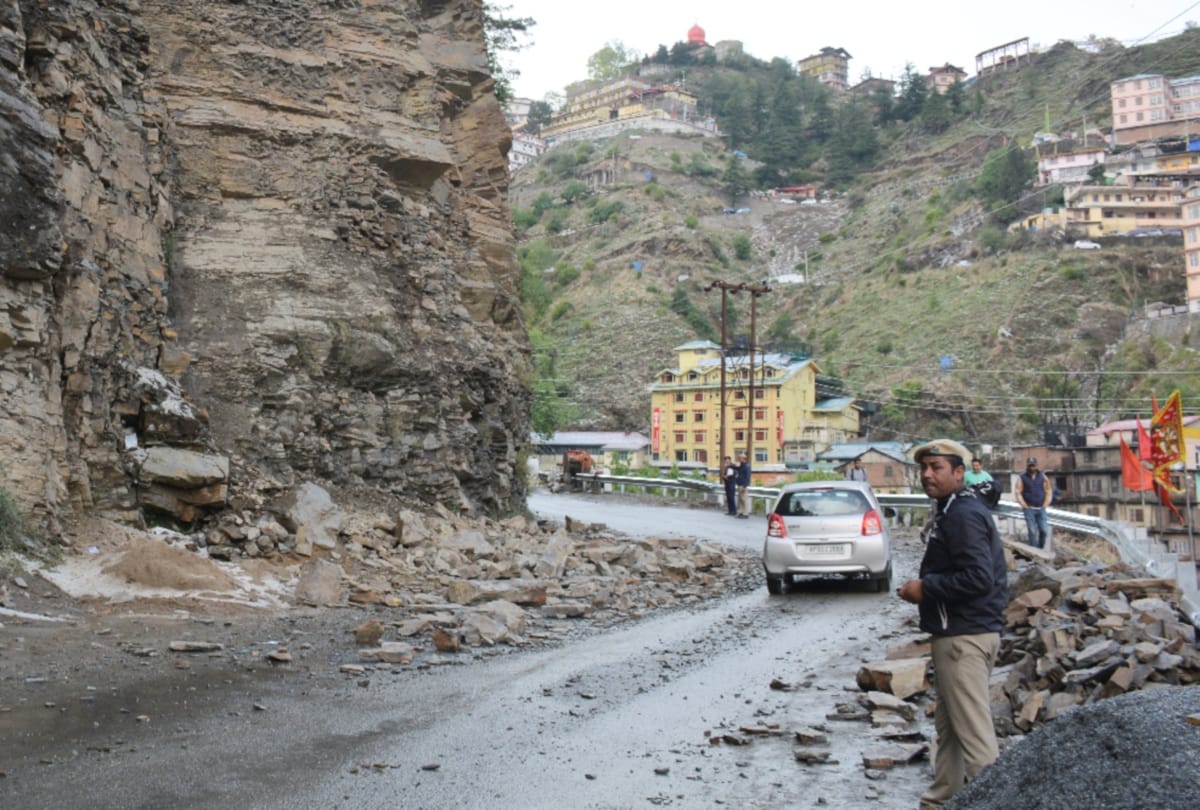 landslide on national highway five in shimla