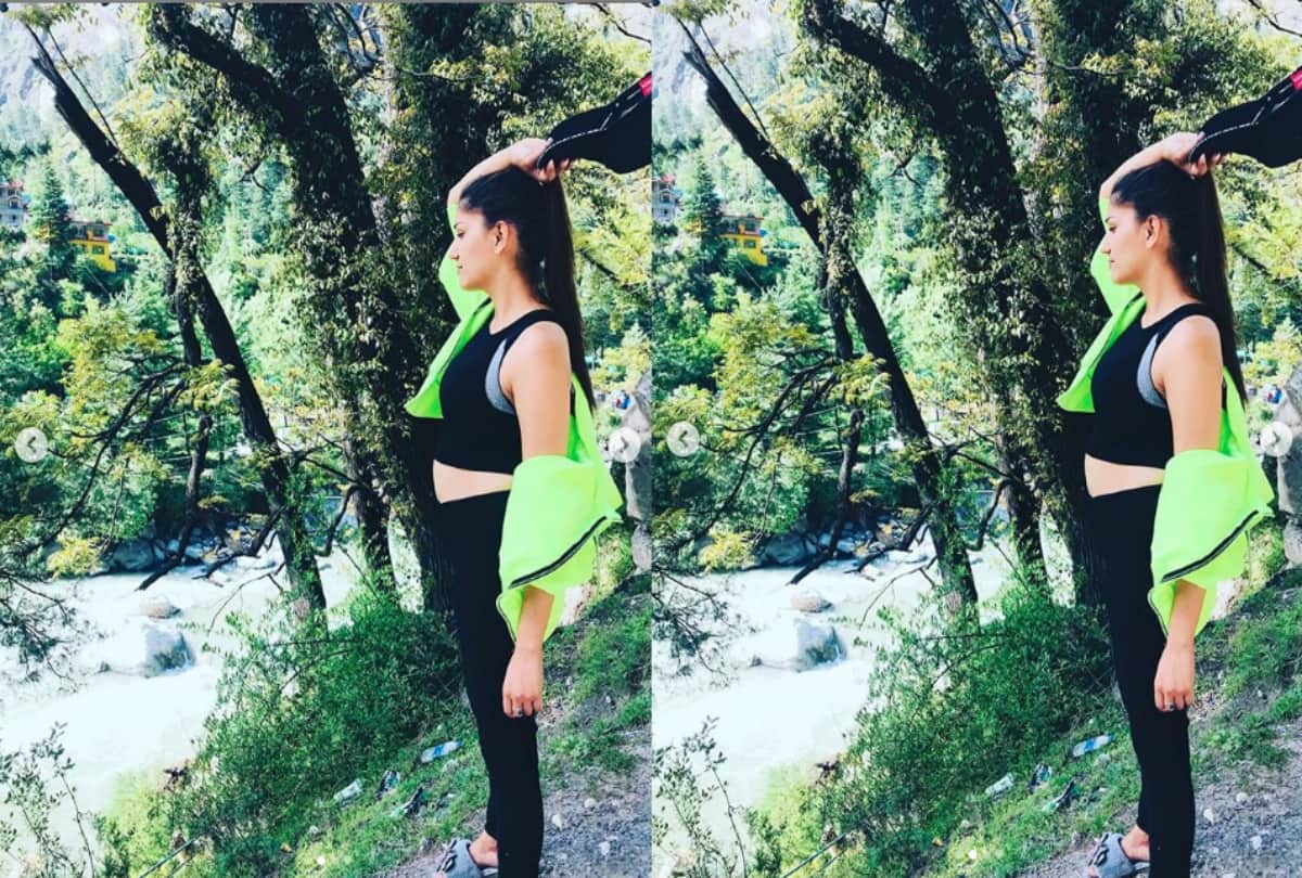 Sapna Choudhary looks gorgeous in Black Crop Top And Neon Jacket