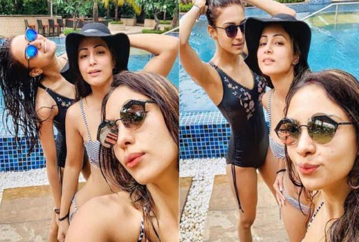 hina khan and erica fernandes swimming pool pictures got viral