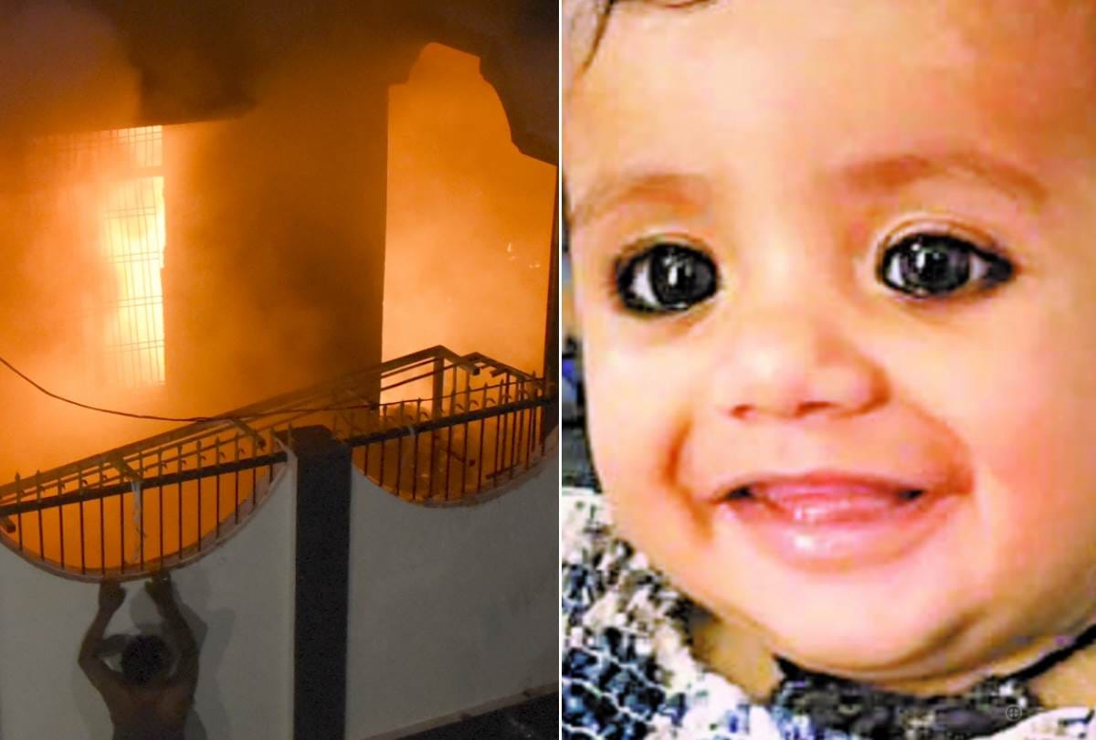 child died in fire accident in indira nagar