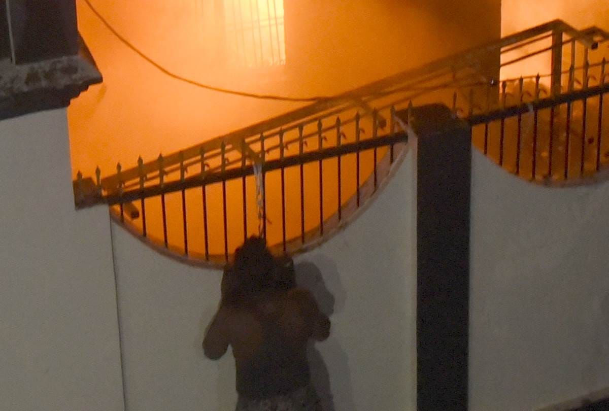 child died in fire accident in indira nagar