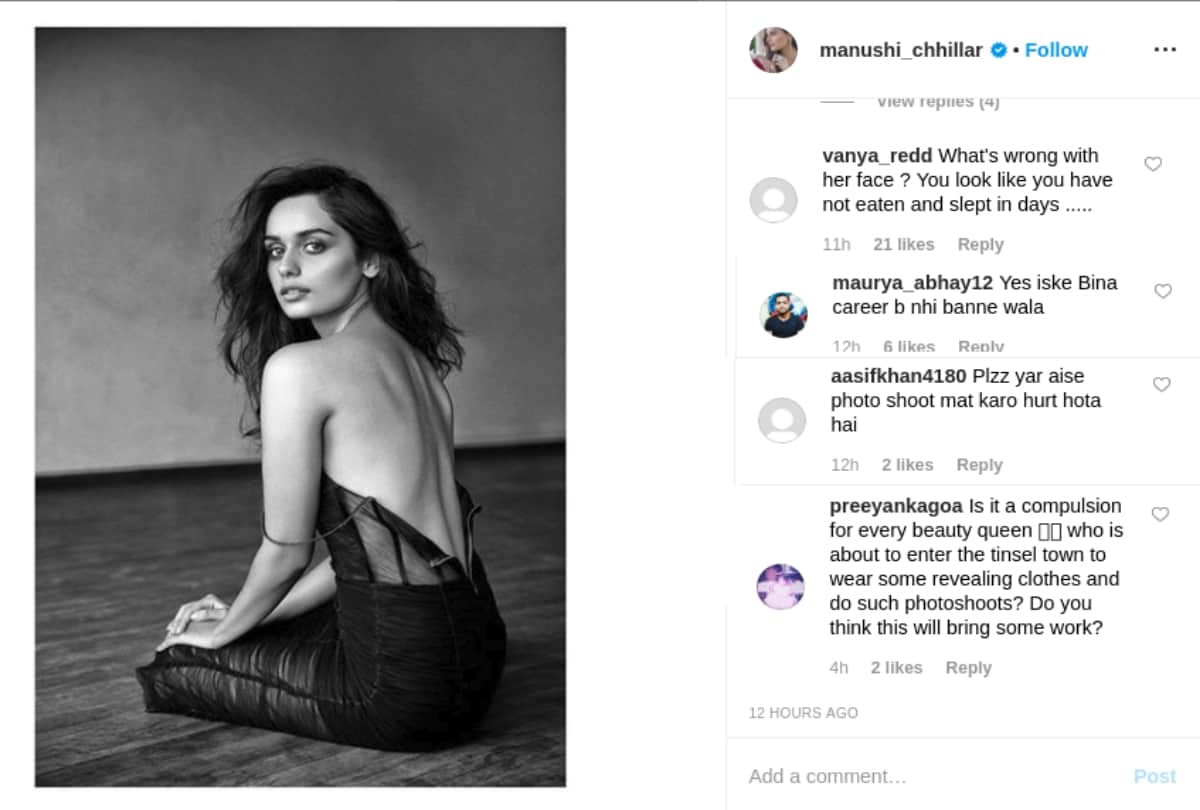 Manushi Chhillar looks drop dead gorgeous in plunging neckline sheer black gown