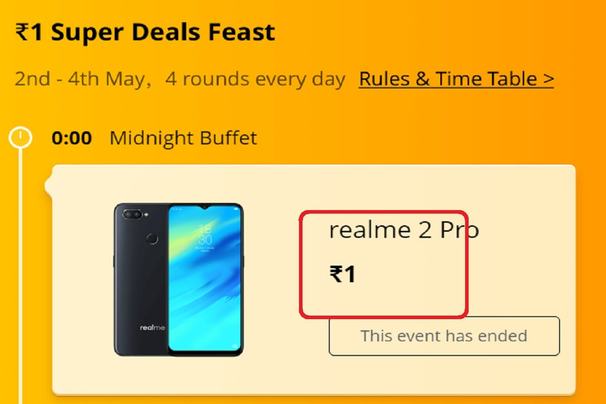 Amazon, flipkart and snapdeal sale: Buy realme 2 pro at just Rs 1, know offer