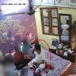 सीसीटीवी फुटेज में आरोपी के साथ तीन से चार मासूम भी दिखाई दे रही हैं।