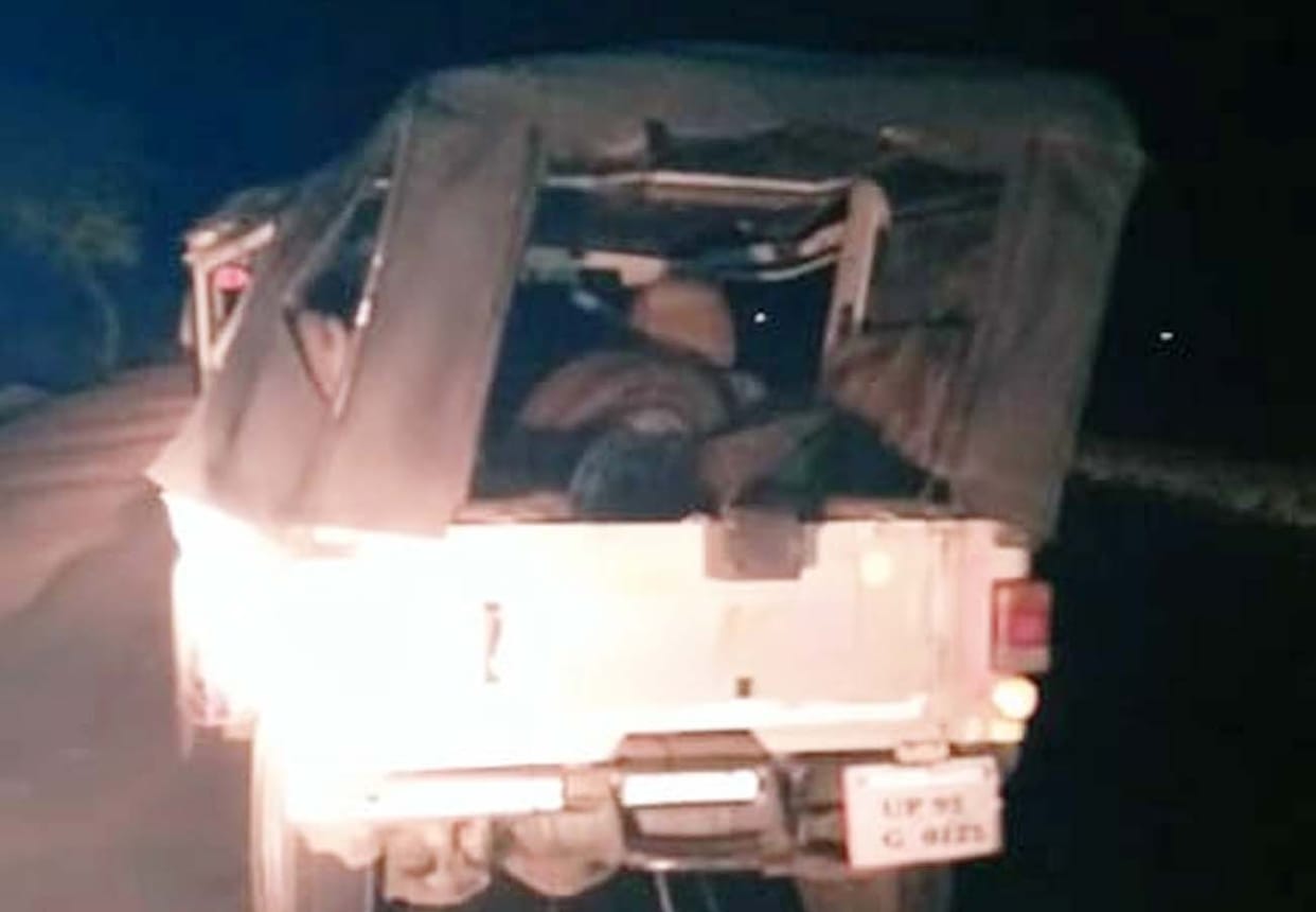Police car driver died in accident in mahoba