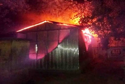 fire in pulses oilseed godown