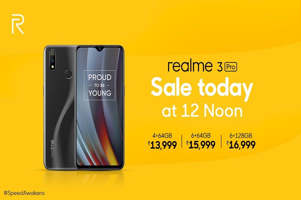 Realme 3 Pro second time sale in India today, Know price and specifications