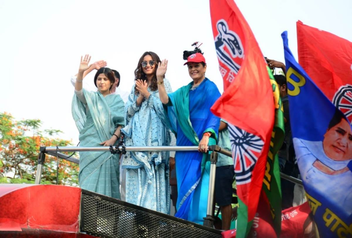 lok sabha election 2019: sonakshi sinha road show in lucknow