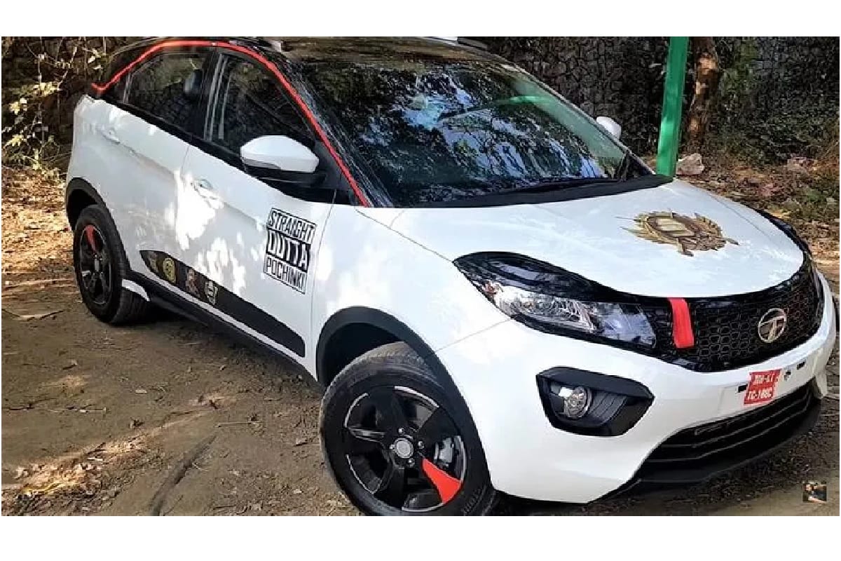 youth convert his tata nexon suv car into PUBG game theme