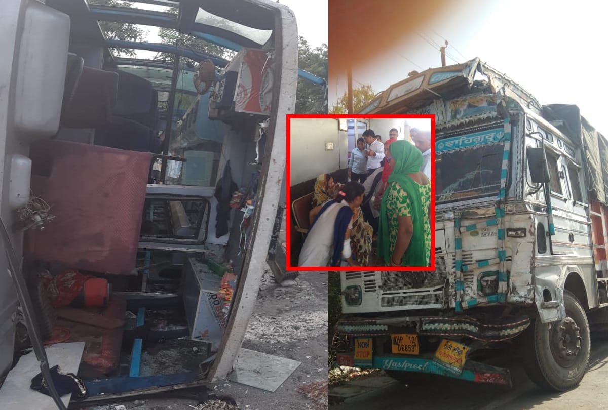 noida truck hits motherson company bus major accident more than 50 injured all update