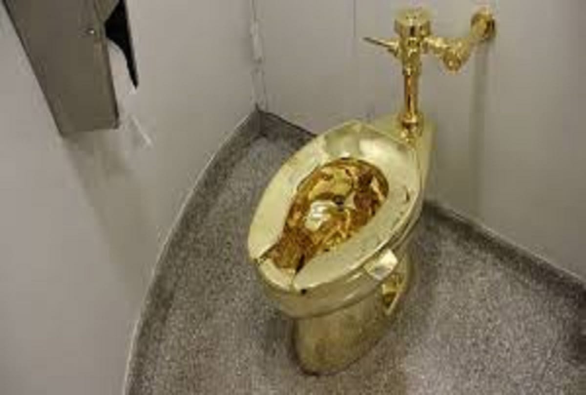 gold toilet installed in britain palace