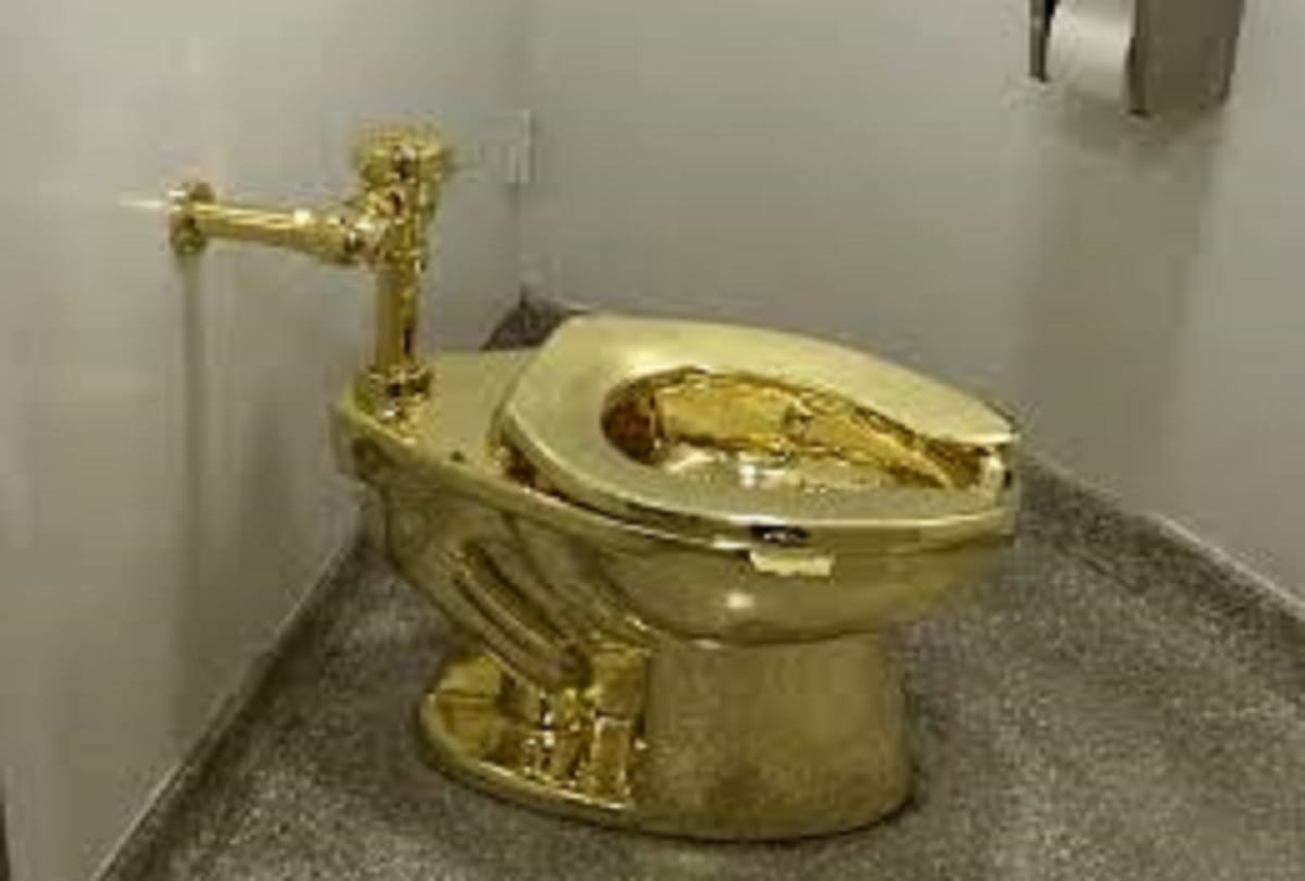 gold toilet installed in britain palace