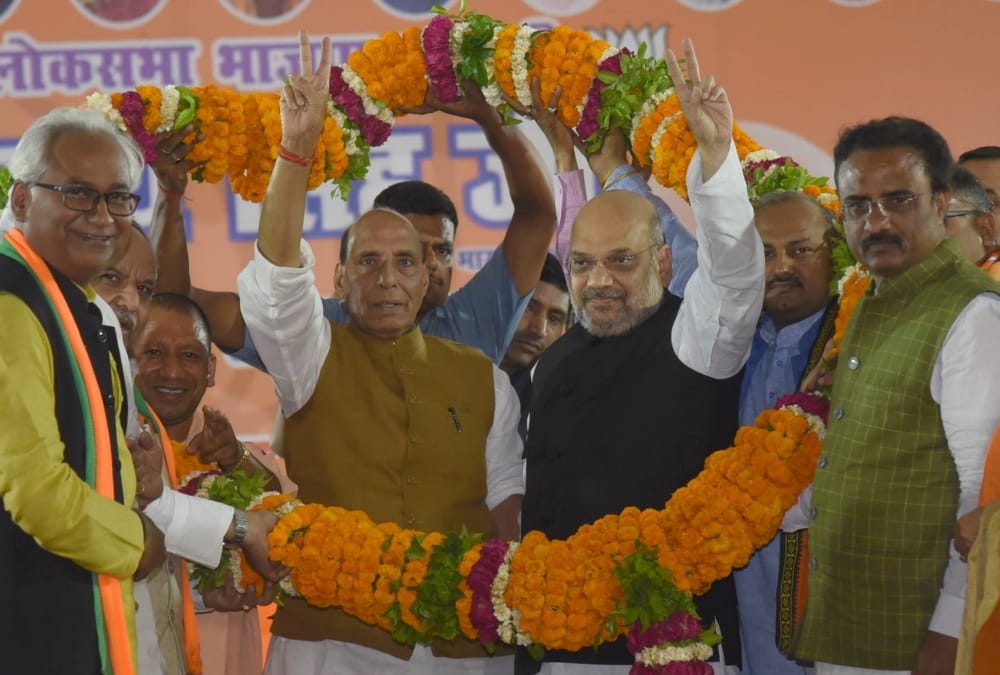 Lok Sabha Elections 2019 Amit Shah addresses an assembly in Lucknow.
