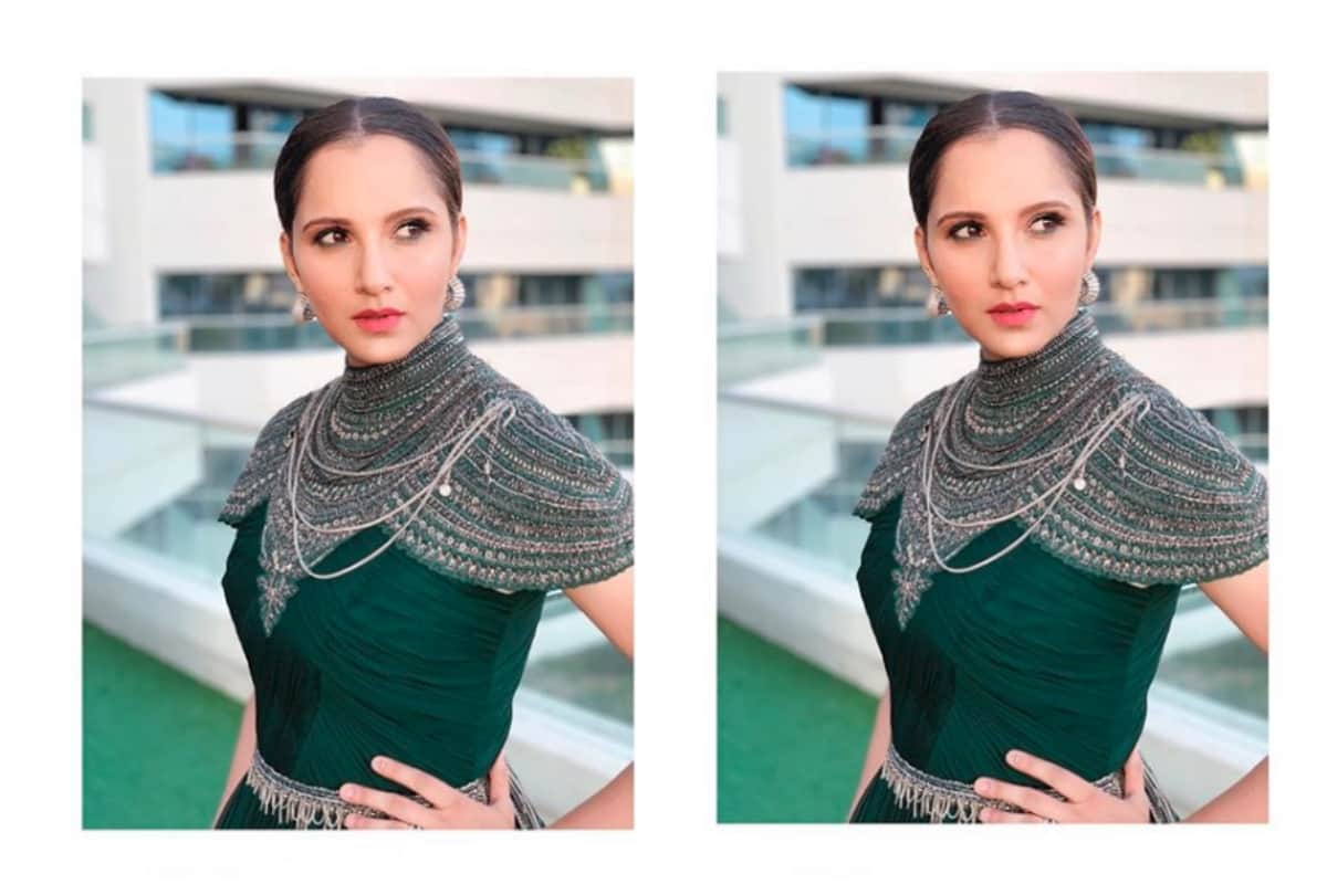 Sania Mirza looks gorgeous in green gown see pictures