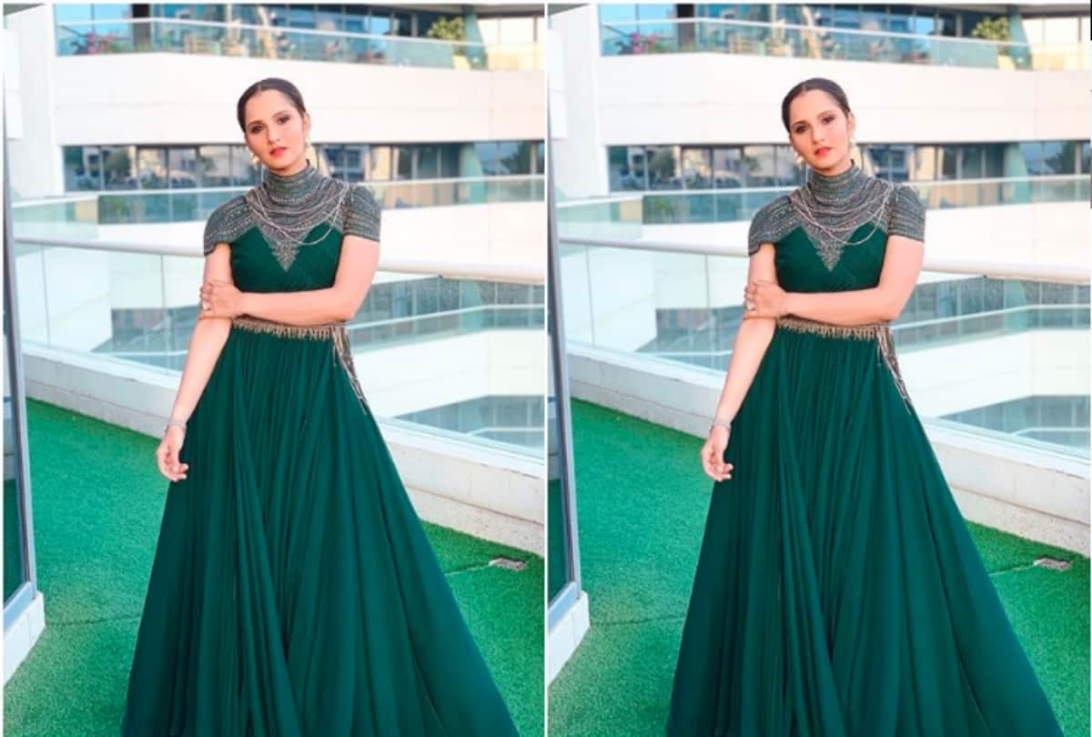 Sania Mirza looks gorgeous in green gown see pictures