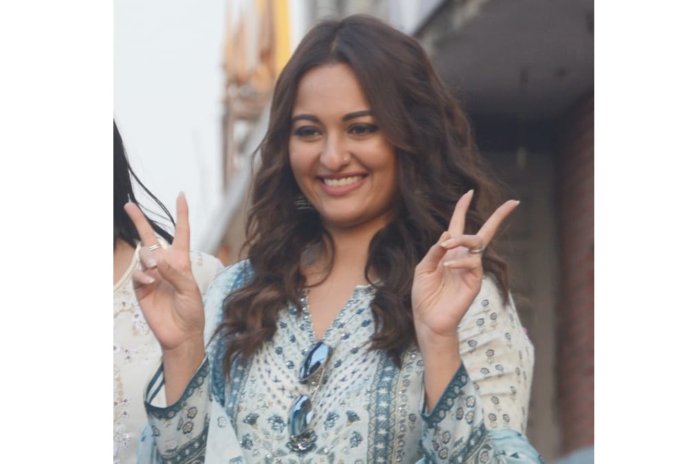 Lok Sabha Elections 2019 Sonakshi Sinha in Samajwadi Party road show in Lucknow.