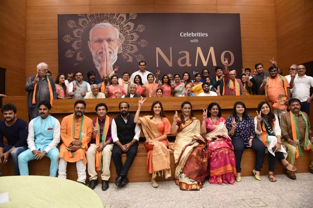 Bollywood Celebrities With Namo in delhi before lok sabha election 12 may