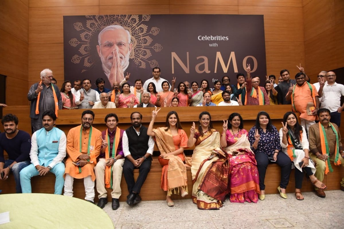 Bollywood Celebrities With Namo in delhi before lok sabha election 12 may