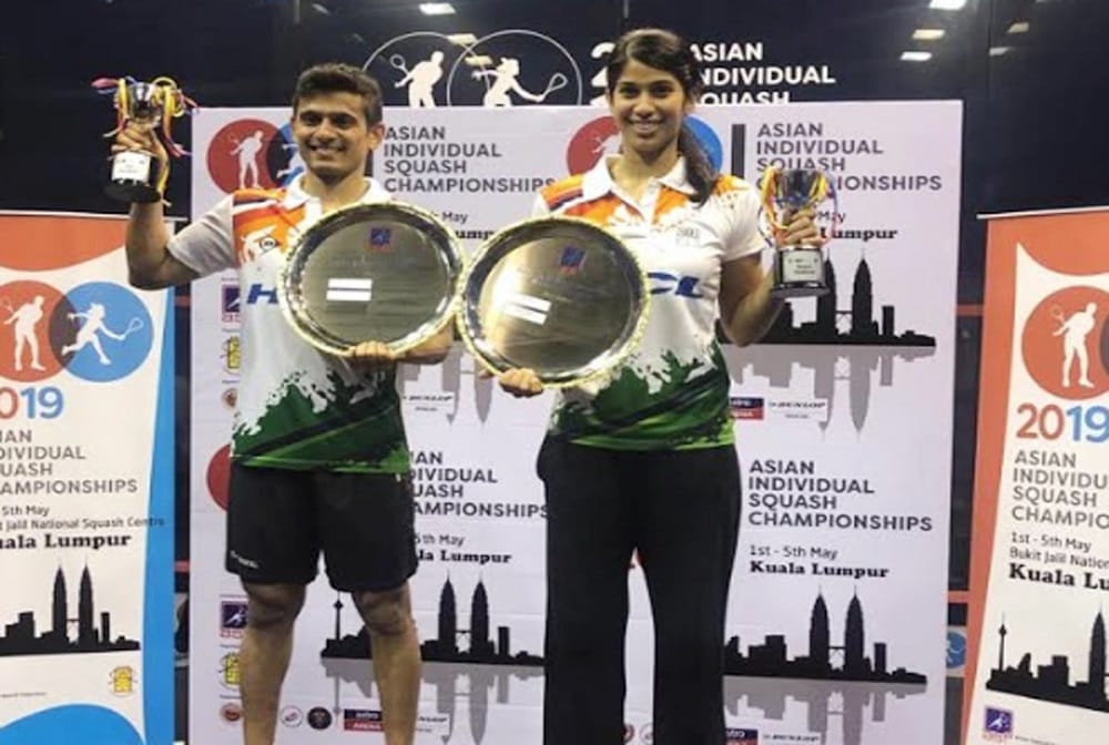 Saurav Ghosal and joshna chinappa are Asian Squash champions