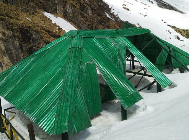 Snow fall in Pindari Glacier's hill