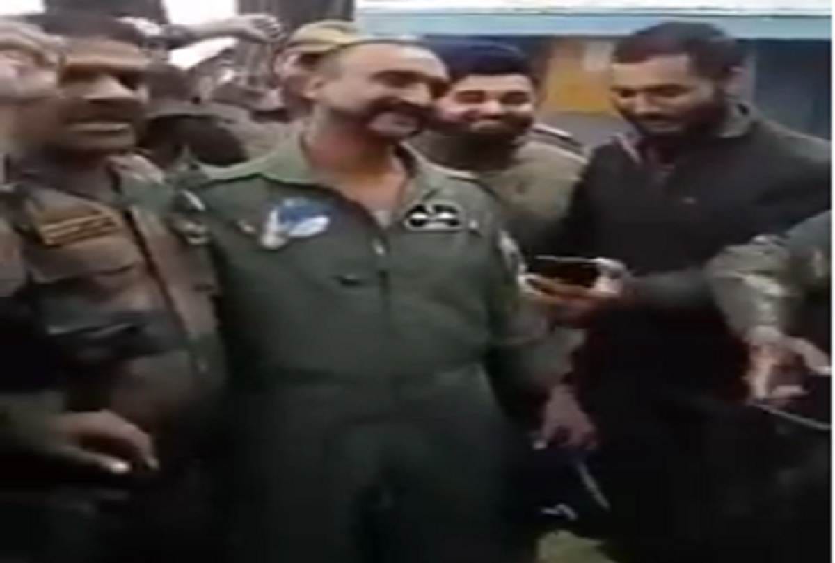 Selfie with Wing Commander Abhinandan during-interacting with his colleagues in jammu