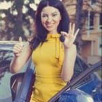 Woman car drive