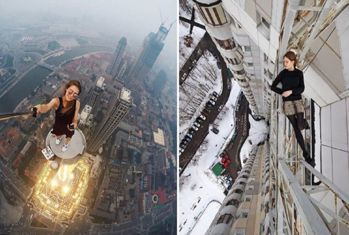 Russian Stunning daredevil girl Angela Nikolau Takes Riskiest Selfies On Asias tallest skyscrapers