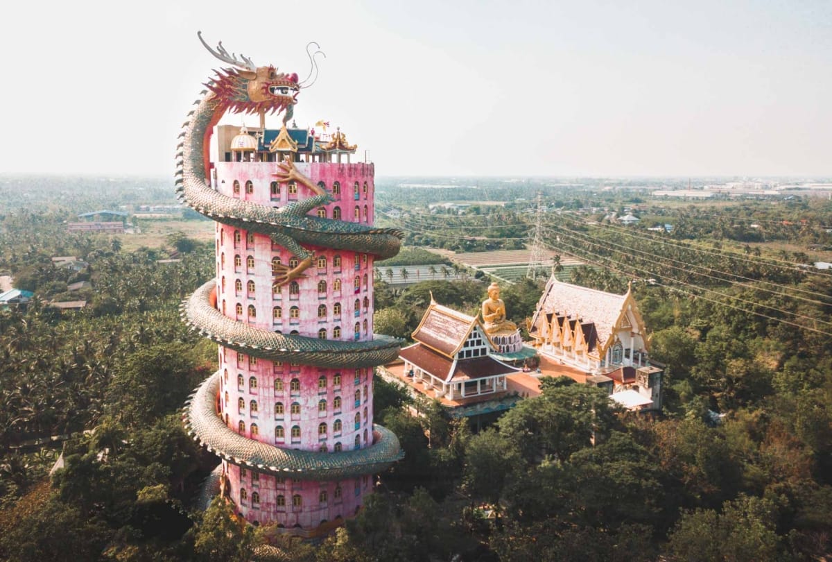 adventure in thailand bangkok snake farn dragon temple royal dragon reasturant