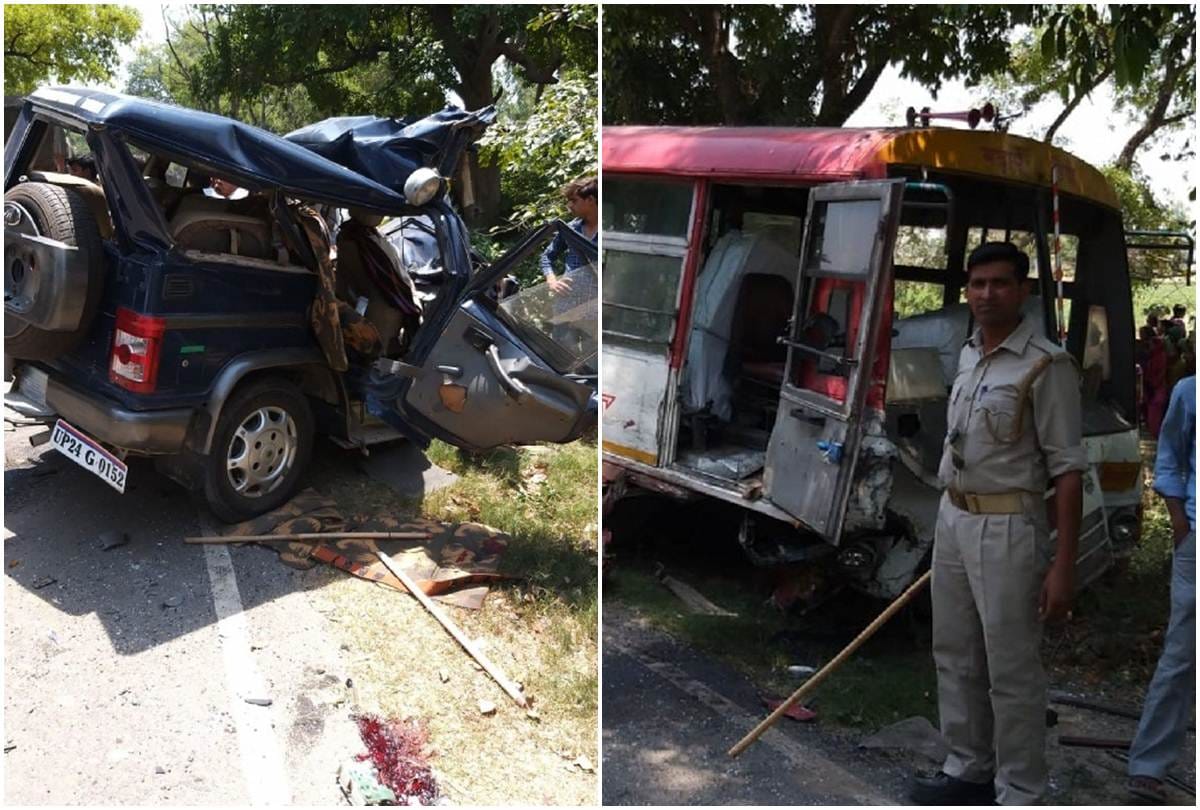 Police jeep and bus collide on Moradabad-Farrukhabad highway five dead