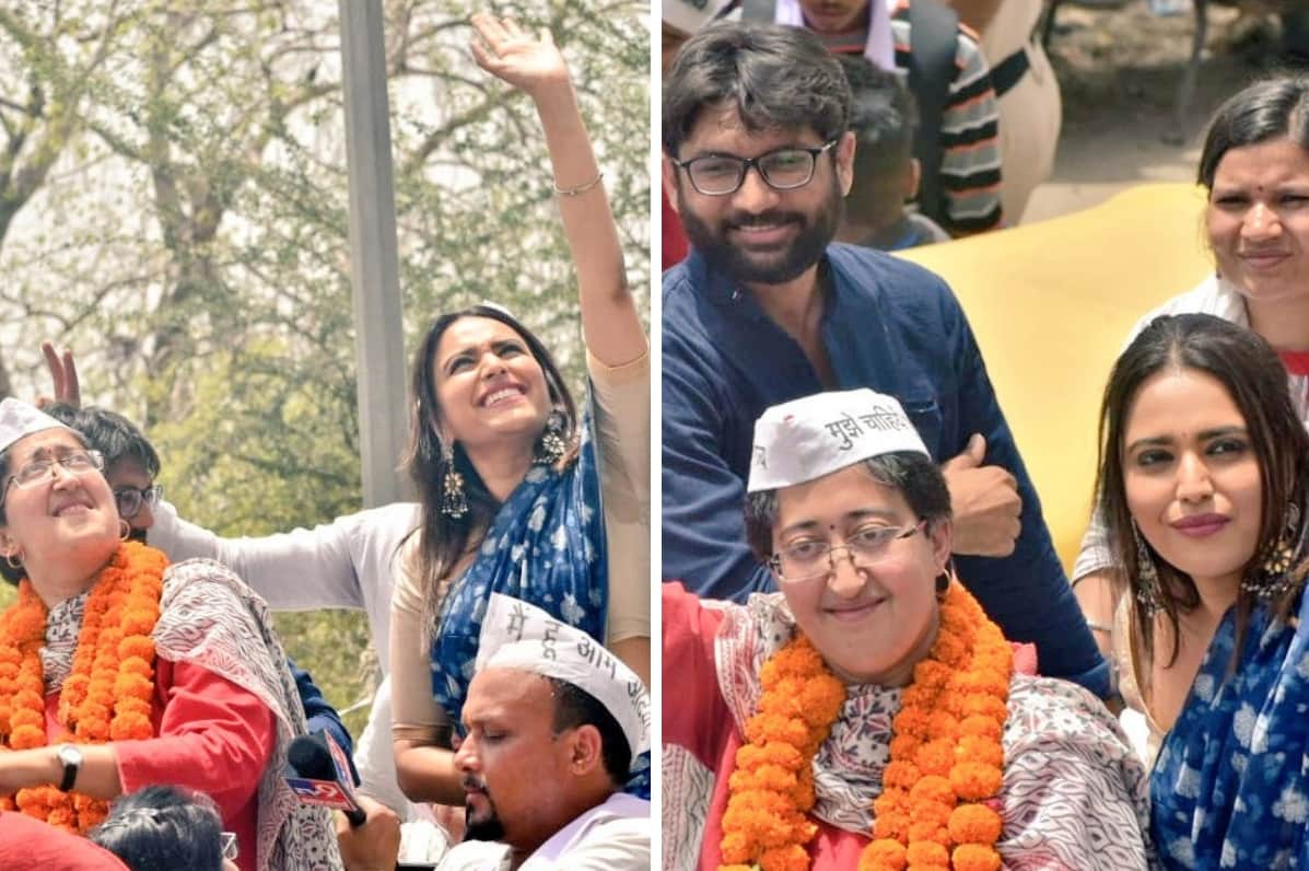 Lok Sabha chunav 2019 Jignesh ,Prakash Raj and Swara Bhaskar campaign for AAPCandidate Atishi