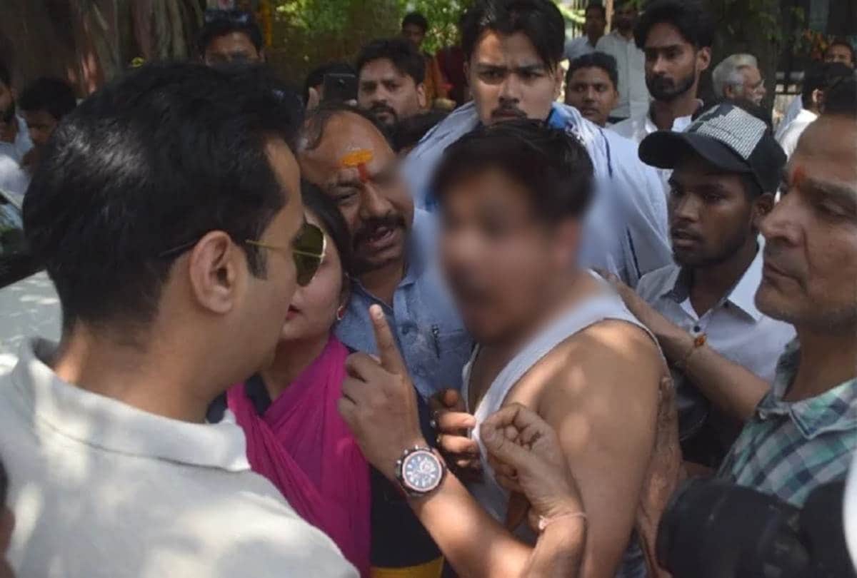 Bjp leader beaten a husband wife in meerut after a minor hit in the car